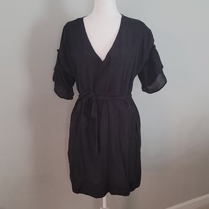 Short sleeve tie waist casual dress